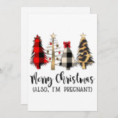 Cartes Pour Fêtes Annuelles Joyeux Noël Aussi je suis enceinte Annonce de gros (Devant / Derrière)