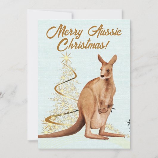 Cartes Pour Fêtes Annuelles Joyeux Noël australien Kangaroo (Devant)