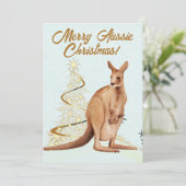 Cartes Pour Fêtes Annuelles Joyeux Noël australien Kangaroo (Debout devant)