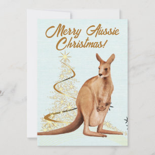 Cartes Pour Fêtes Annuelles Joyeux Noël australien Kangaroo