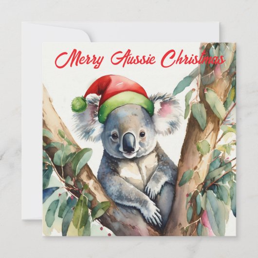 Cartes Pour Fêtes Annuelles Joyeux Noël australien Koala (Devant)