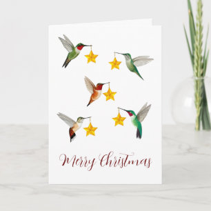 Cartes Pour Fêtes Annuelles Joyeux Noël aux colibris