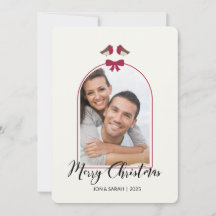 Joyeux Noël aux merles et au nœud rouge arqué