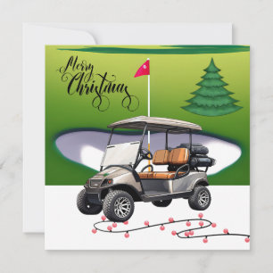 Cartes Pour Fêtes Annuelles Joyeux Noël avec chariot de golf pour golfeur H