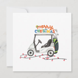 Cartes Pour Fêtes Annuelles Joyeux Noël avec chariot de golf pour     golfeurH