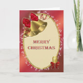 Cartes Pour Fêtes Annuelles 'Joyeux Noël' avec cloches (Devant)