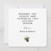 Cartes Pour Fêtes Annuelles Joyeux Noël avec cône de pin de Noël (Dos)