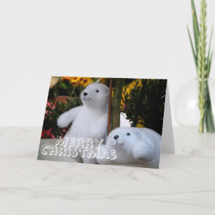 Cartes Pour Fêtes Annuelles Joyeux Noël avec de mignons Nounours - Salutations