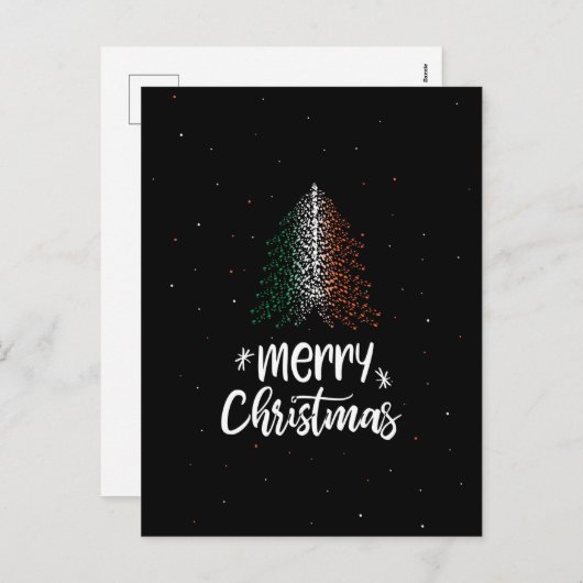 Cartes Pour Fêtes Annuelles Joyeux Noël avec le drapeau de l'Irlande (Devant / Derrière)