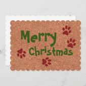 Cartes Pour Fêtes Annuelles Joyeux Noël avec Paws (Devant / Derrière)