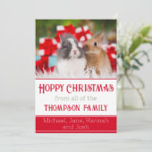 Cartes Pour Fêtes Annuelles Joyeux Noël avec photo de lapin personnalisée (Debout devant)