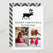 Cartes Pour Fêtes Annuelles Joyeux Noël avec Reindeer Ajouter Photos et Nom (Devant / Derrière)