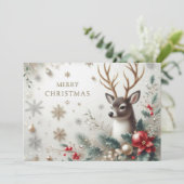 Cartes Pour Fêtes Annuelles Joyeux Noël avec Reindeer, Ornements et plus (Debout devant)