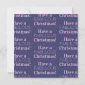 Cartes Pour Fêtes Annuelles Joyeux Noël avec une typographie rose bleu fabuleu (Dos)
