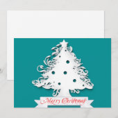 Cartes Pour Fêtes Annuelles Joyeux Noël avec vacances en arbre (Devant / Derrière)