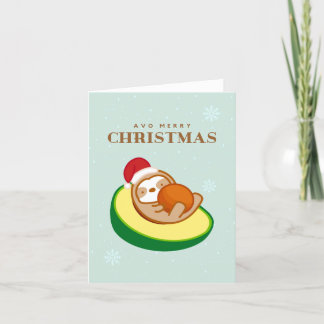 Cartes Pour Fêtes Annuelles Joyeux Noël Avocado Sloth