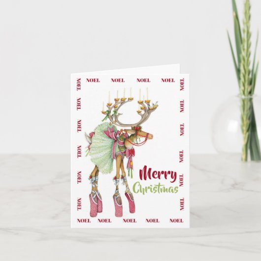 Cartes Pour Fêtes Annuelles Joyeux Noël - Ballerina lacée (Devant)