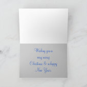 Cartes Pour Fêtes Annuelles Joyeux Noël Baubles Bleus (Intérieur)