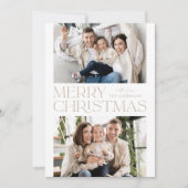 Cartes Pour Fêtes Annuelles Joyeux Noël beige moderne 2 Photo (Devant)