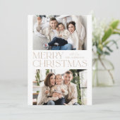 Cartes Pour Fêtes Annuelles Joyeux Noël beige moderne 2 Photo (Debout devant)