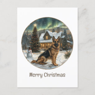 Cartes Pour Fêtes Annuelles Joyeux Noël berger allemand chien
