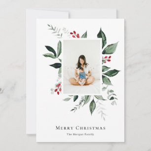 Cartes Pour Fêtes Annuelles Joyeux Noël Berry hiver Photo botanique