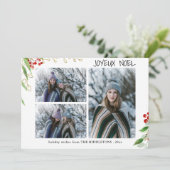 Cartes Pour Fêtes Annuelles Joyeux Noel Berry Or Rouge moderne | Multiphoto (Debout devant)