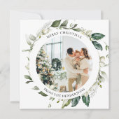 Cartes Pour Fêtes Annuelles Joyeux Noël Berry Wreath Photo Holiday Card (Devant)