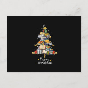 Cartes Pour Fêtes Annuelles Joyeux Noël Bibliothèque Arbre Mignon Amoureux de 