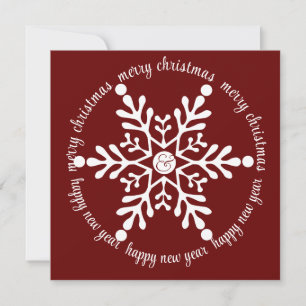 Cartes Pour Fêtes Annuelles Joyeux Noël Big White Snowflake, avec photo