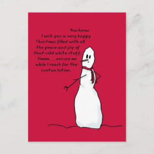 Cartes Pour Fêtes Annuelles Joyeux Noël blanc de Snowman sarcastique