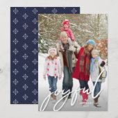 Cartes Pour Fêtes Annuelles Joyeux Noël blanc écriture manuscrite Script Photo (Devant / Derrière)