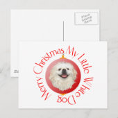 Cartes Pour Fêtes Annuelles Joyeux Noël blanc Pekingese (Devant / Derrière)