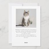 Cartes Pour Fêtes Annuelles Joyeux Noël blanc photo de chat (Dos)