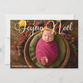 Cartes Pour Fêtes Annuelles Joyeux Noël blanc Script bébé photo Noël (Devant)