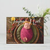 Cartes Pour Fêtes Annuelles Joyeux Noël blanc Script bébé photo Noël (Debout devant)