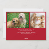 Cartes Pour Fêtes Annuelles Joyeux Noël blanc Script photo superposition (Dos)