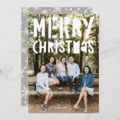 Cartes Pour Fêtes Annuelles Joyeux Noël blanc superposition (Devant / Derrière)