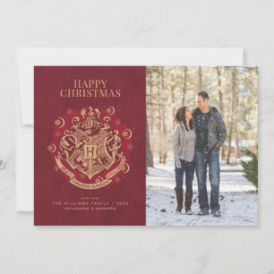 Cartes Pour Fêtes Annuelles Joyeux Noël Blason de Poudlard™ Photo de famille
