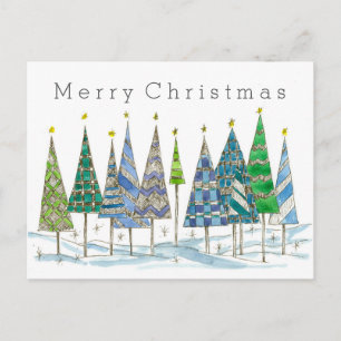 Cartes Pour Fêtes Annuelles Joyeux Noël Bleu Jardin