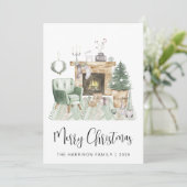 Cartes Pour Fêtes Annuelles Joyeux Noël Boho (Debout devant)