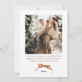 Cartes Pour Fêtes Annuelles Joyeux Noël Boho Bow Ribbon 2 Photo (Dos)