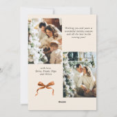 Cartes Pour Fêtes Annuelles Joyeux Noël Boho Bow Ribbon 3 Photo (Dos)