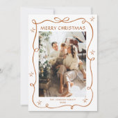 Cartes Pour Fêtes Annuelles Joyeux Noël Boho Bow Ribbon 3 Photo (Devant)
