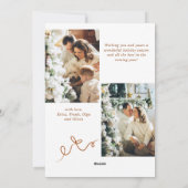 Cartes Pour Fêtes Annuelles Joyeux Noël Boho Bow Ribbon 3 Photo (Dos)