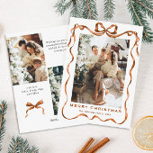 Cartes Pour Fêtes Annuelles Joyeux Noël Boho Bow Ribbon 3 Photo
