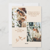 Cartes Pour Fêtes Annuelles Joyeux Noël Boho Bow Ribbon 3 Photo (Dos)