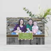 Cartes Pour Fêtes Annuelles Joyeux Noël Bois Rustique Photo (Debout devant)