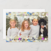 Cartes Pour Fêtes Annuelles Joyeux Noël Bokeh Light (Devant / Derrière)