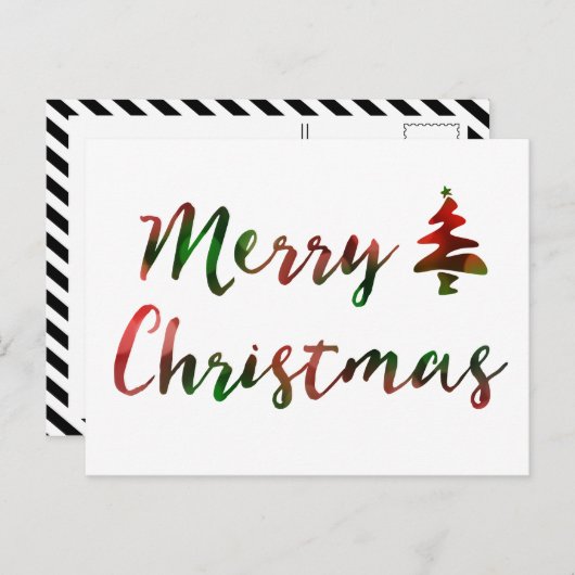 Cartes Pour Fêtes Annuelles Joyeux Noël Bokeh Tree Lumières (Devant / Derrière)